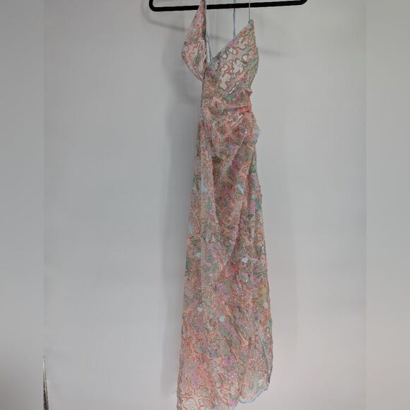 For Love And Lemons One Shoulder Multicolor Lace Dress - Picture 3 of 7